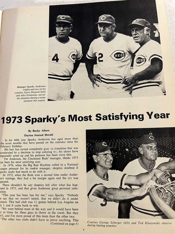 1973 NLCS Program NEW YORK METS vs CINCINNATI REDS UnScored PETE ROSE Yogi BENCH - Image 2 of 4