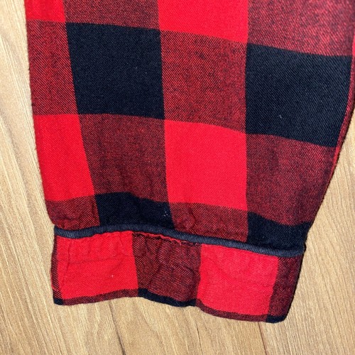 Flannel Pajamas PJ Set Wms XL Stars Above Buffalo Plaid Red Black Pockets Cotton - Picture 10 of 16