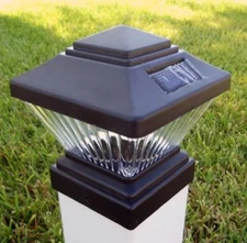 12-Pack Black or White 4x4 Square Solar Post Cap PVC Vinyl Deck Fence LED Lights