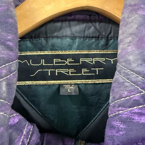 Vintage 80s Mulberry Street Shiny Crazy Funky Patterned Puffy Hooded Zip Jacket - Picture 11 of 22