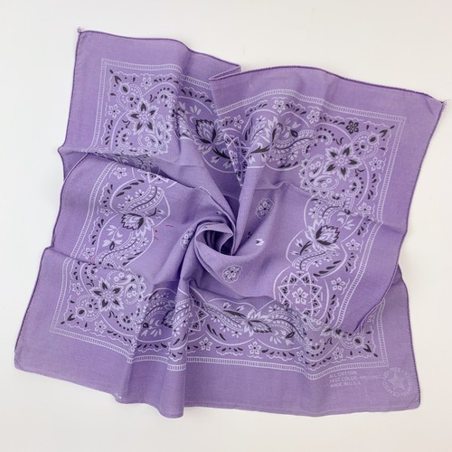 "Sciarpa vintage 13960 colore veloce country western floreale viola bandana 21"" x 19,5" - Foto 10 di 11