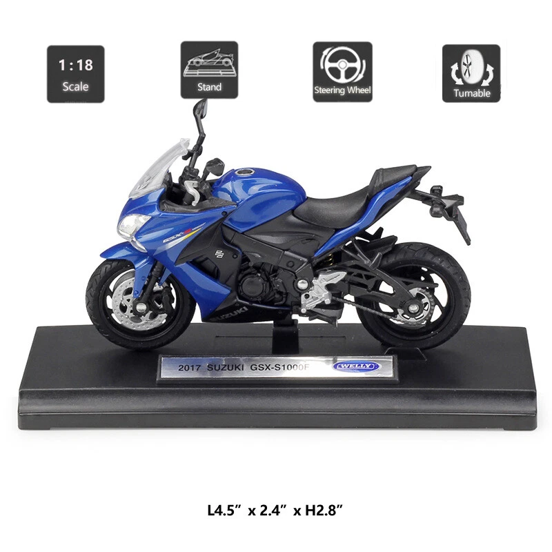 1:18 Suzuki GSX-S1000F Motorcycle Model Plastic Motorbike Toy Vehicle for Boys - Image 2 of 4