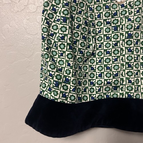 Oscar de la Renta girls green, navy and white floral and velvet dress size 5 - Picture 15 of 19