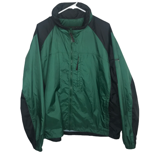 Columbia Men's XCO Full Zip Up Packable Hooded Mesh Rain Jacket Green