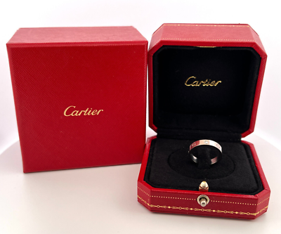 Cartier Love Band Ring Small Model 1 Diamond White Gold 18K 4mm