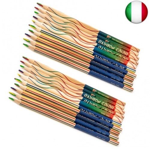 20 Pezzi Matite Colorate Arcobaleno, Bambini Studenti Disegno Penna