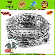 49 FT Barbed Wire Roll,4 Point Barbed Wire Fence Perfect for Crafts, Fences, and