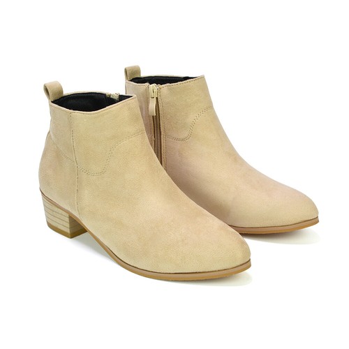 Womens Ankle Boots Ladies Block Low Heel Western Style Chelsea Booties Size 3-8 - Picture 26 of 40