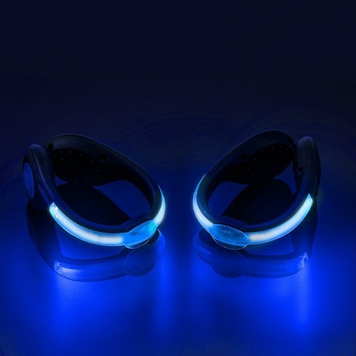 RECHARGEABLE (PAIR) SHOE LIGHT FOOT/ANKLE LED glow light Safety Running Cycling - Picture 16 of 17