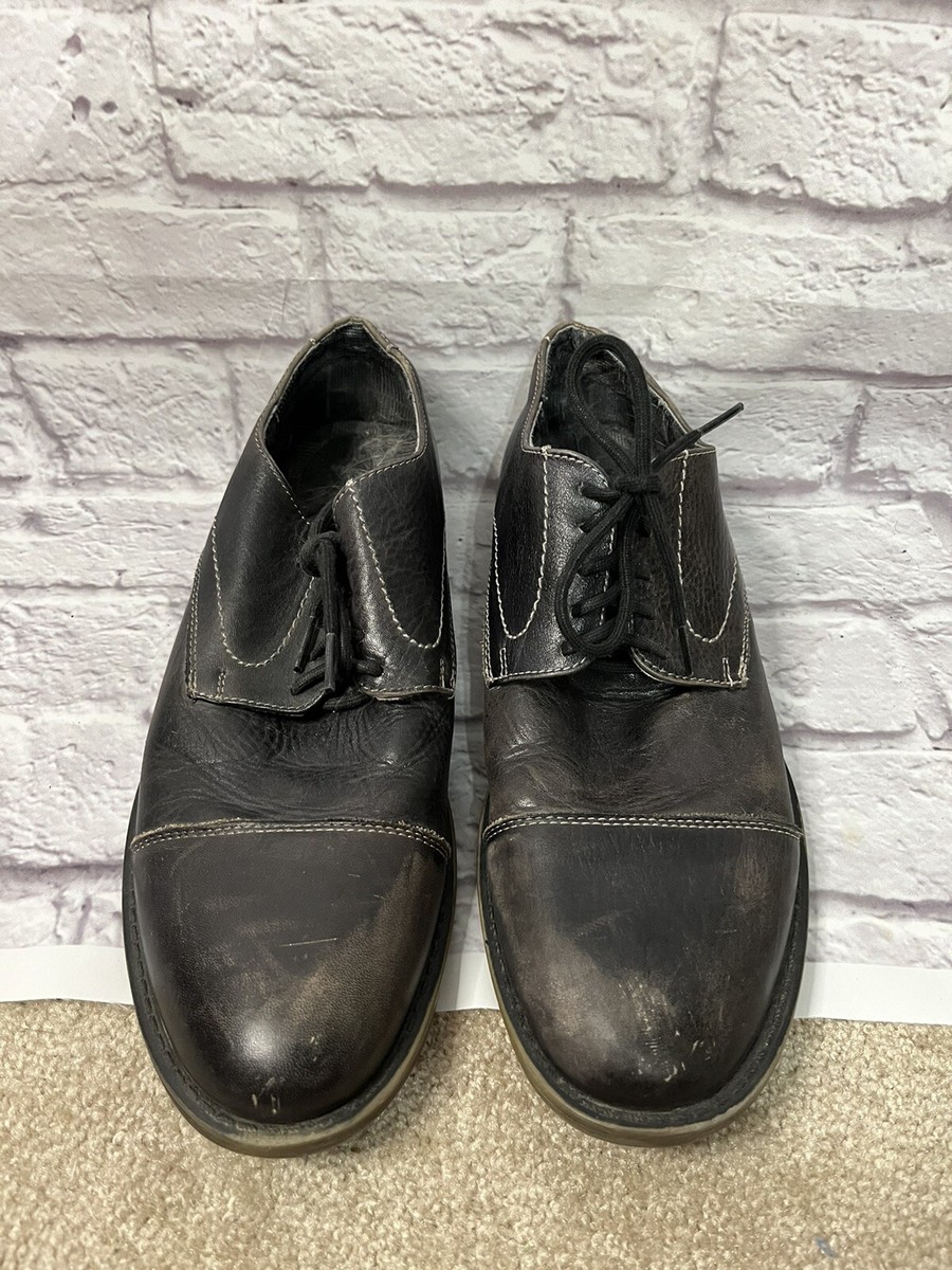 Bed Stu Men\'s Size 11 Black Leather Lace-Up Cap Toe Oxford Dress Shoes BED STU, Mens Cobbler Series Black Cap-toe Derby Dress Shoes  main image 2