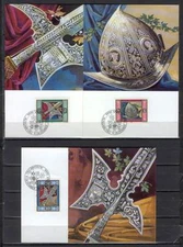 Liechtenstein H79 Maxi card 1985 set of 3 Halberd helmet armor