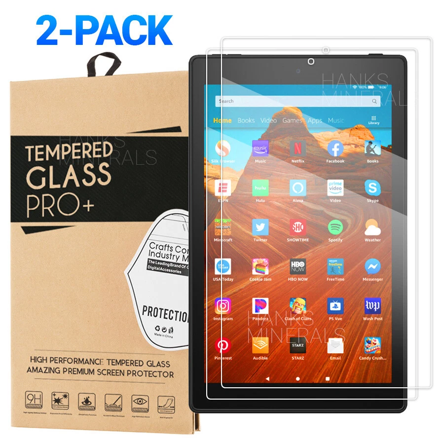 2-Pack Tempered Glass Screen Protector For Amazon Fire HD 10 / 8 Plus 2021 2020 - Image 2 of 4
