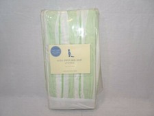 POTTERY BARN KIDS Eliza Stripe Bed Skirt Crib Green White NEW Cotton