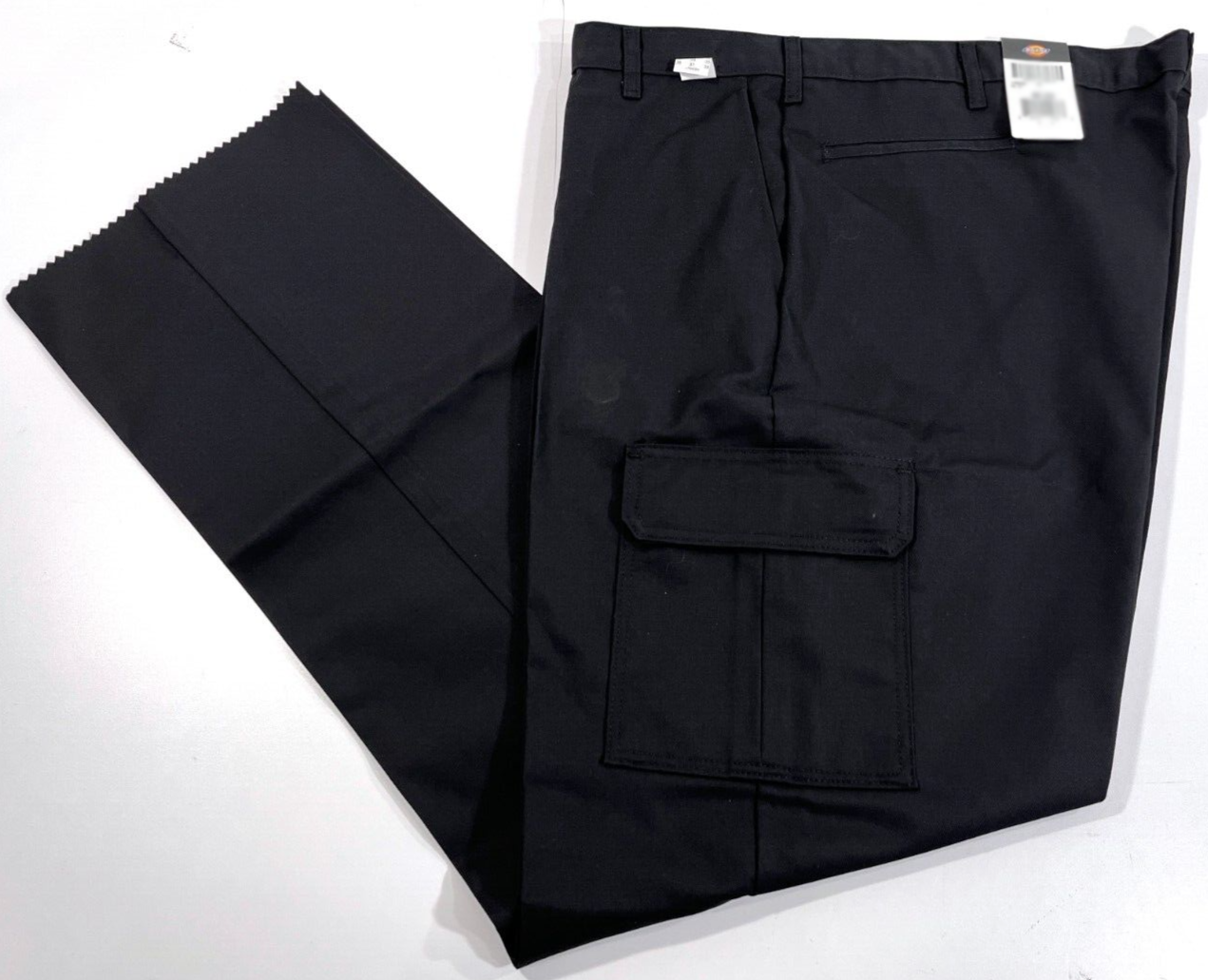 NEW MENS 34x36 DICKIES LP600 RELAXED FIT INDUSTRIAL CARGO PANTS BLACK