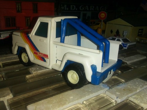 Vintage Buddy L Step Side Pressed Steel Pickup Truck, Roll Bar 5"L nice Stickers - Picture 10 of 12