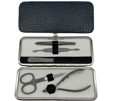 Krokoprägung Leder 5-Pc. Manicure Set Inox Manicure Case Richard Jäger Germany