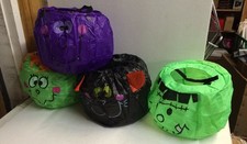 4pc Trick Or Treat Candy Bag Collapsible New Party Favor Tote FREE SHIPPING