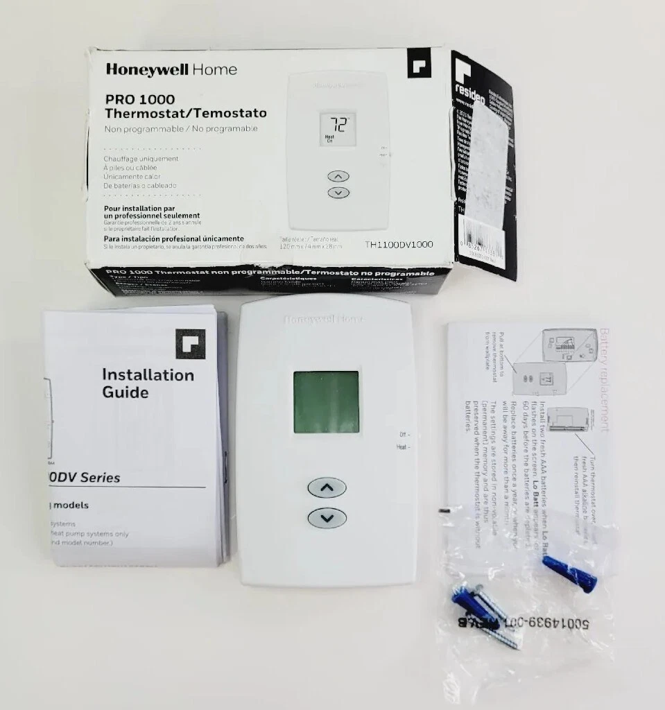 Honeywell Home TH1100DV1000 PRO 1000 Vertical Non-Programmable - Premier  White 636501844197 | eBay
