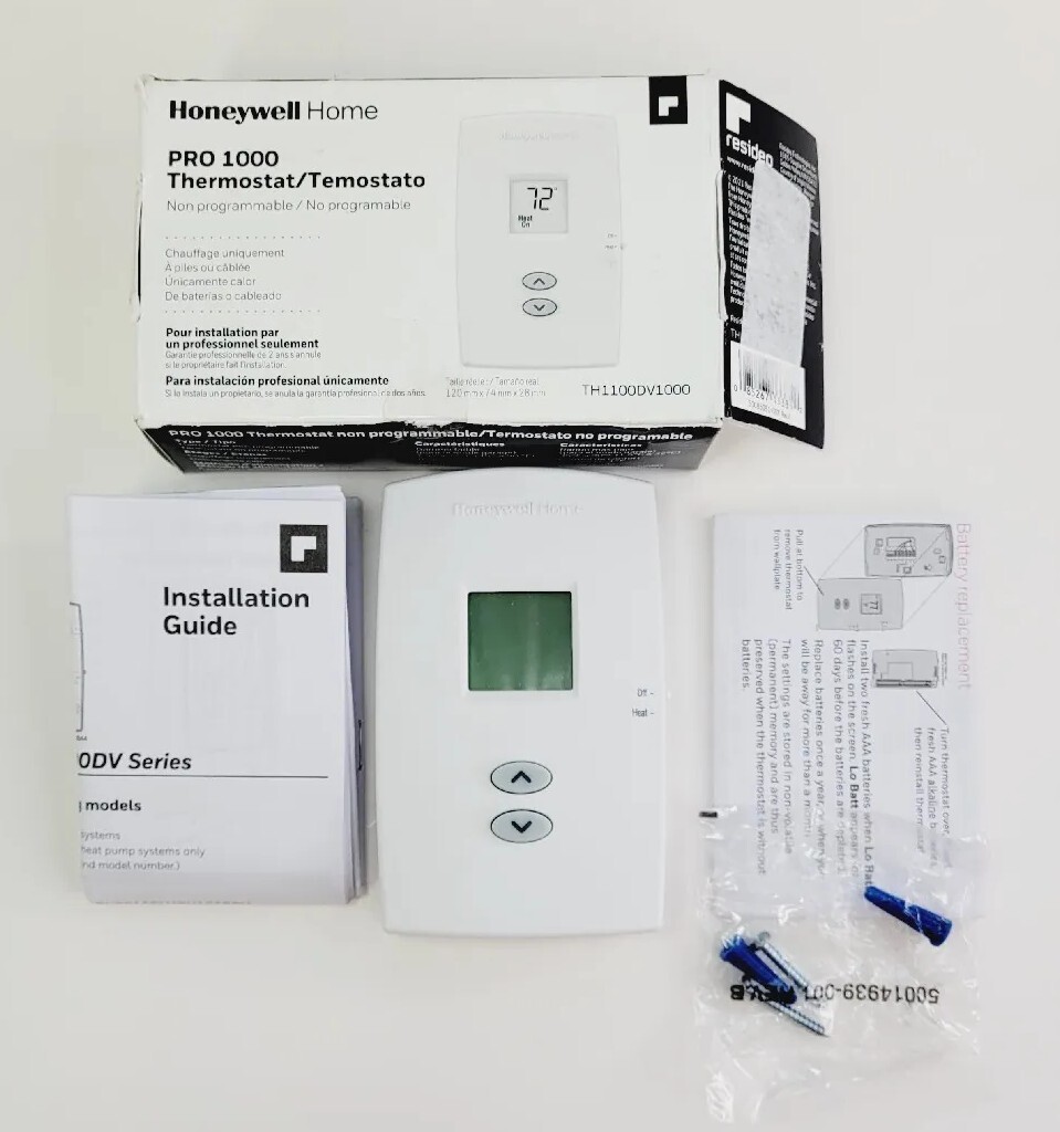 Honeywell Home TH1100DV1000 PRO 1000 Vertical Non-Programmable - Premier  White 636501844197 | eBay
