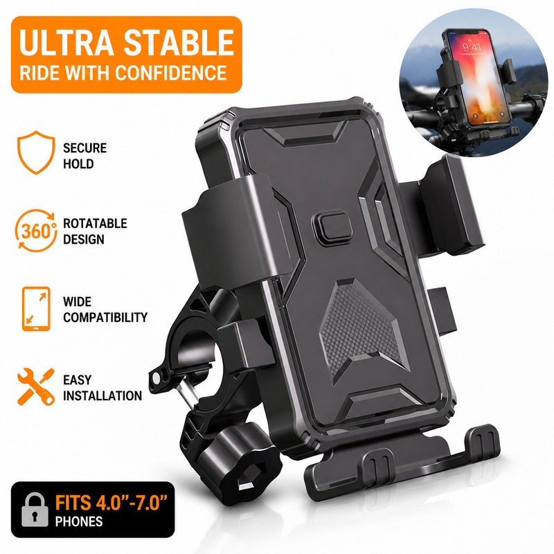 360° Motorcycle Bike Bicycle Holder Mount Handlebar For Cell Phone GPS USA