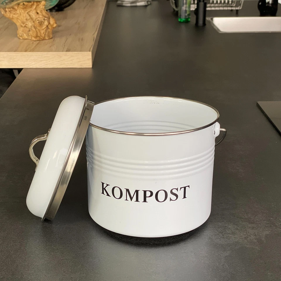 Komposteimer Biomülleimer Eisen 21.5x19x20.5 cm 3L Mülleimer inkl. 2 Kohlefilter - Bild 4 von 4