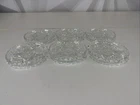 6 Vintage Star Of David Clear Glass Coasters Anchor Hocking Prescut 3 3/4" MCM