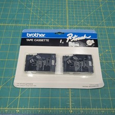 Brother TC Tape Cartridges for P-Touch Labelers 1/2" Black on Clear 2/Pack TC-10
