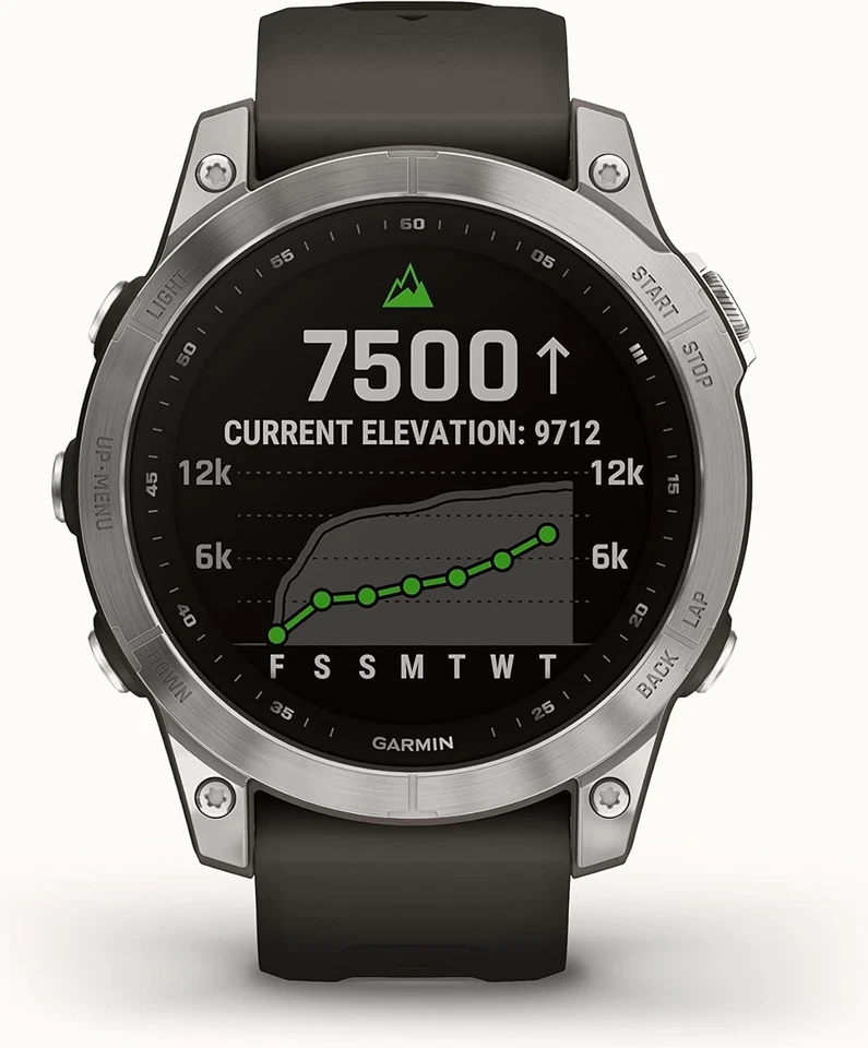 Garmin fēnix 7 Multisport GPS Watch, Silver with Graphite Band - Image 2 of 4