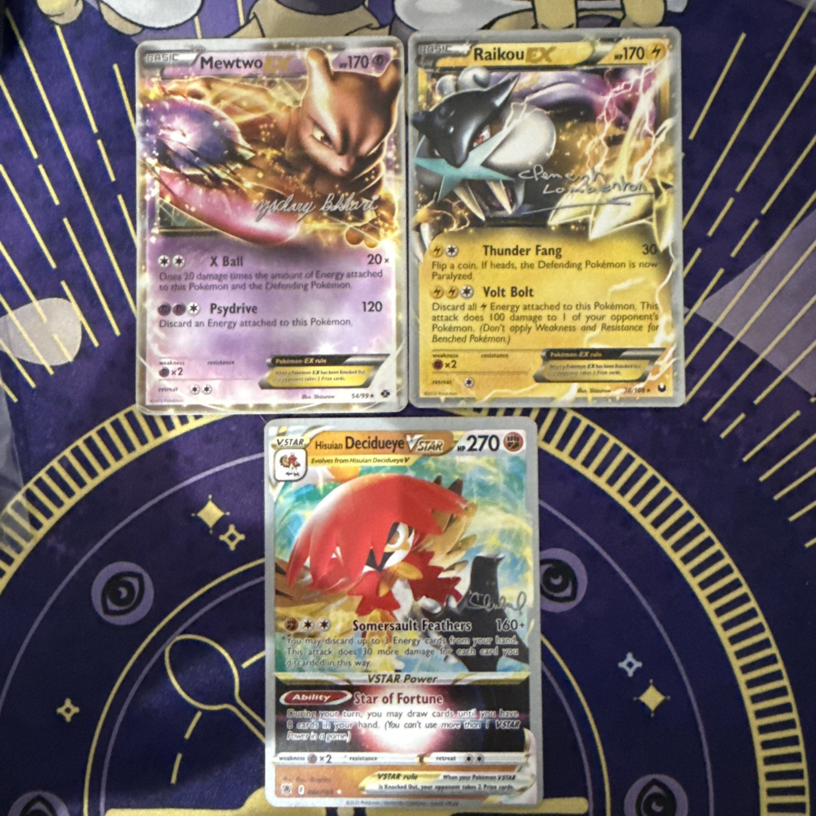 Pokemon Card Lot Of 3 World Championship Cards (Mewtwo, Raikou And Decidueye)