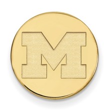 14K Yellow Gold University of Michigan Initial M 15mm Lapel or Tie Pin
