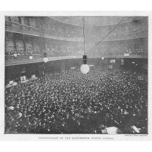 MANCHESTER Inauguration of the Cotton Market - Antique Print 1894