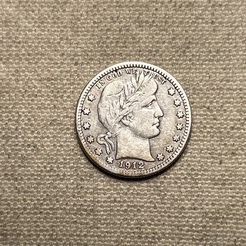 25c 1912-S Barber Quarter VF Detail ZM