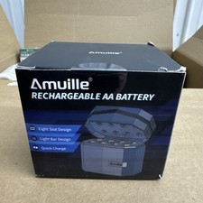 Rechargeable AA Batteries Lithium with Fast Charger, 8 Pack 1.5V 3600mWh Doub...