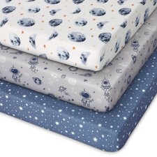 Pack and Play Sheets Fitted 3 Pack, Mini Crib Sheets for Pack N Play Mattress...