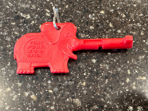 Vintage Red "Trunkey" Zoo key