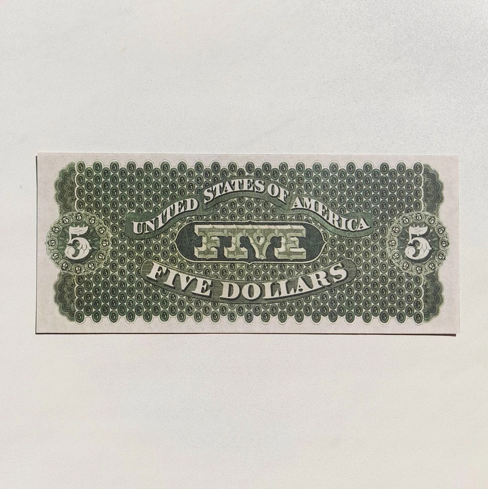 5 Dollars 1861 Cincinnati Demand Note Greenback Reproduction Banknote Fr. US# 4 - Image 4 of 4