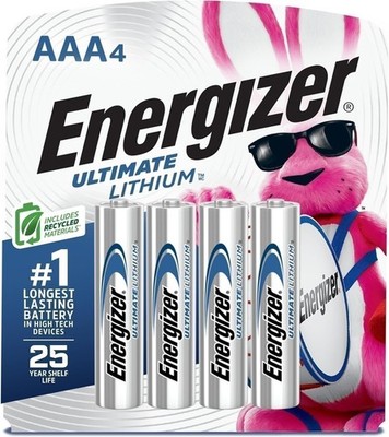 Energizer Ultimate Lithium AAA Batteries (4 Pack) Lithium Triple A Batteries