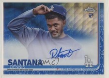 2019 Topps Chrome Rookie Blue Wave Refractor 14/150 Dennis Santana Auto iw7