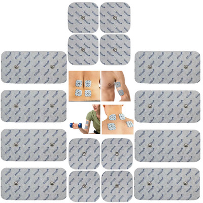 16x TENS EMS Elektroden Set 10x5cm 5x5cm Snap Druckknopf Compex kompatibel
