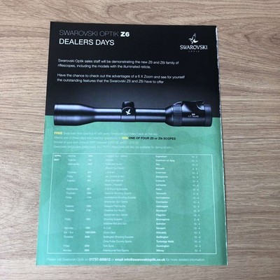 GUNS90 MAGAZIN WERBUNG 12X9 SWAROVSKI OPTIK Z6 HÄNDLERTAGE
