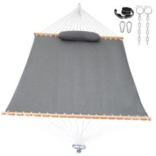 12 FT Sunbrella Fabric Hammock—Non-Fading—Spreader Bars—Cast Slate