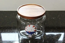 Candy Food Storage Glass Jar Canister With Wood Air Seal Lid 64oz