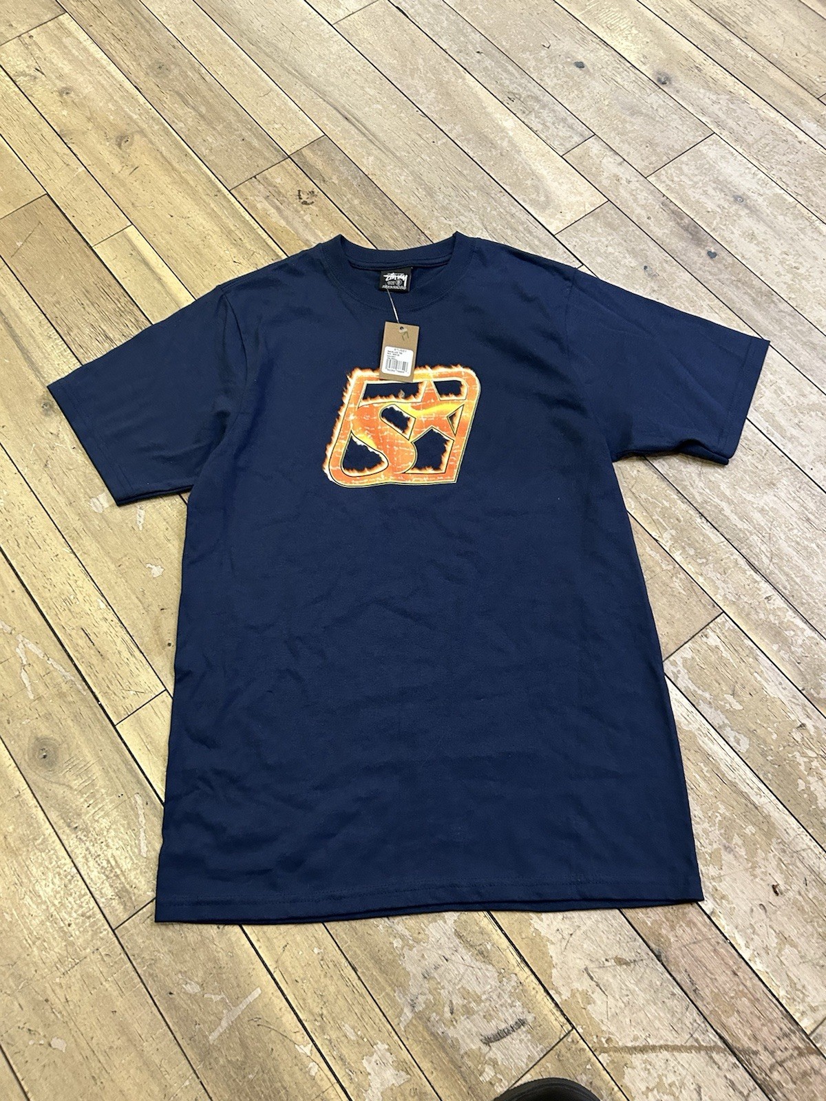 Stussy Blaze Shirt in Navy - Size S