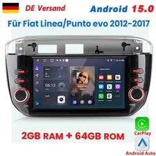 Per Fiat Linea/Punto evo 2012-2017 Carplay Android 15 Autoradio GPS Navi BT DAB+
