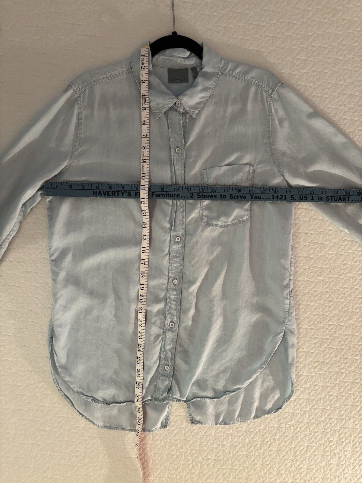 Athleta chambray blue split-back tunic-length but… - image 4