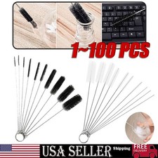Nylon Straw Brush Cleaner Bottle Tube Pipe Small Long Cleaning 10Pcs Set USA