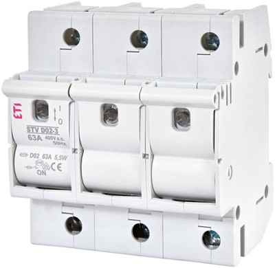ETI Lasttrennschalter mit Sicherung Neozed für D01 / D02 bis 63A 