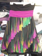 Y2K Guess Paint Strokes Strapless Dress Multicolor S