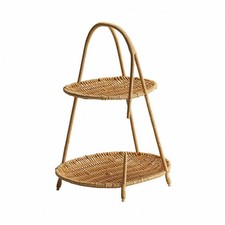 Rattan Obstkorb St&auml;nder leichtes Tablett tragbar f&uuml;r Esstisch