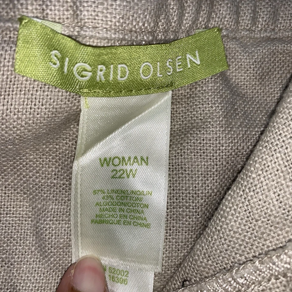 Falda Sigrid Olsen Caqui Drab Talla Plus 22W Informal Foto 4 de 4